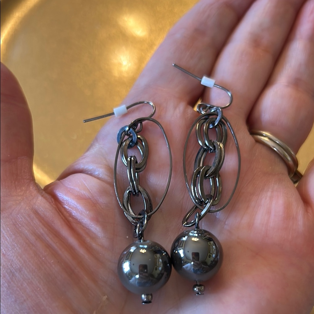 Elegant Silver Chain Drop Earrings;Dress up any Outfit!